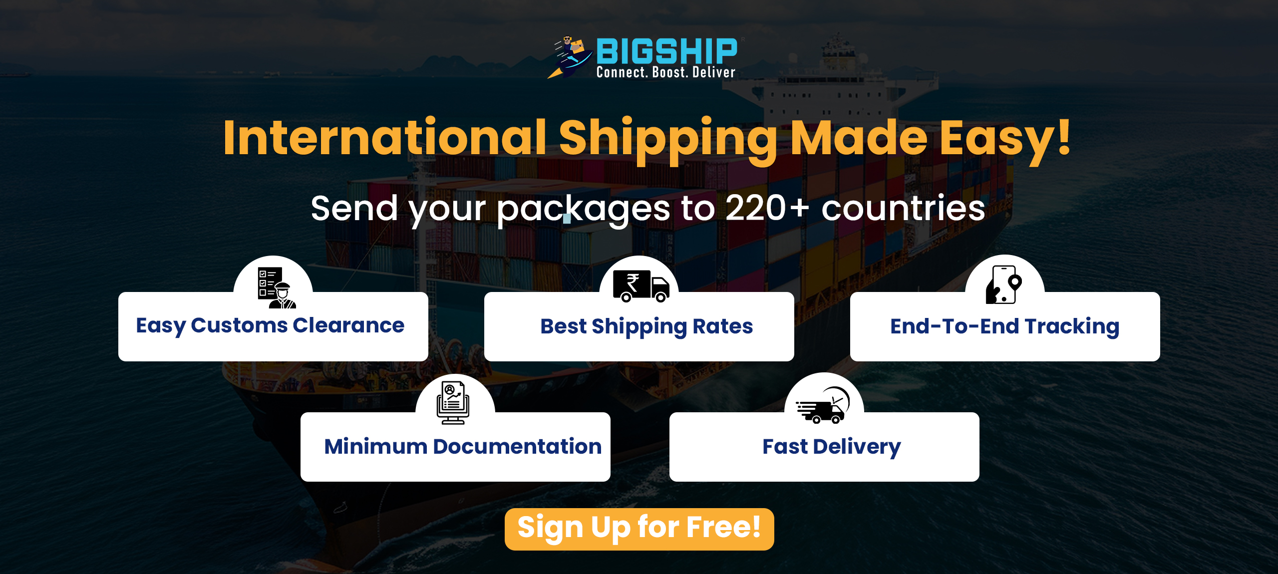 International Shipping Sign Up Banner